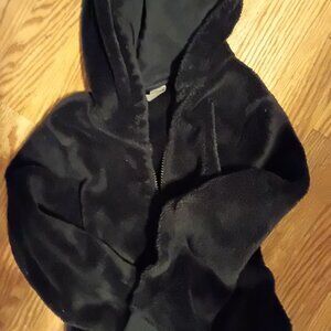 Carter's furry jacket black size 6 little girls